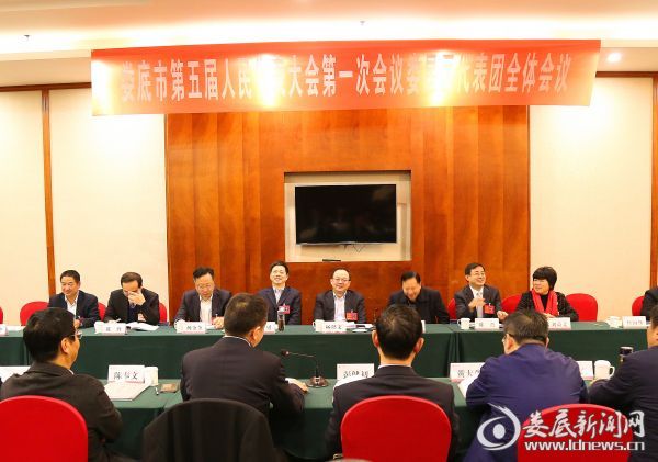 图为娄星区代表团讨论现场