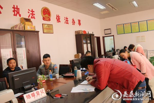 正在办理结婚登记手续