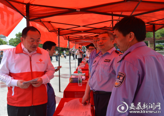 图为市委副书记、市长杨懿文在市林业局宣传点指导工作