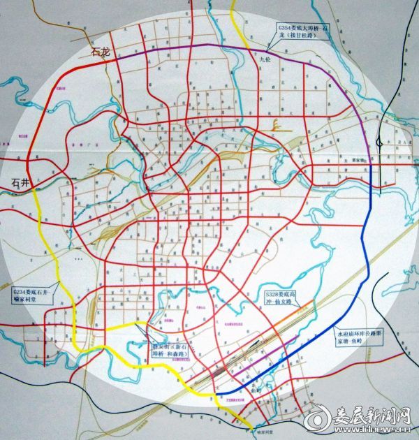 娄底市城区外环线规划示意图