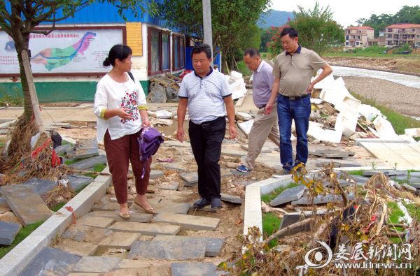 党组副书记、副主任孙立平带队察看涟源桥头河蔬菜基地受灾情况