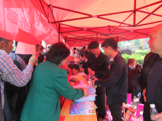 爱国卫生月广场宣传活动十二（工作人员发放药物现场）