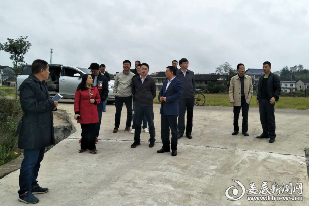 （省水利厅督查组一行在杨市镇孙水河边督查河长制工作）