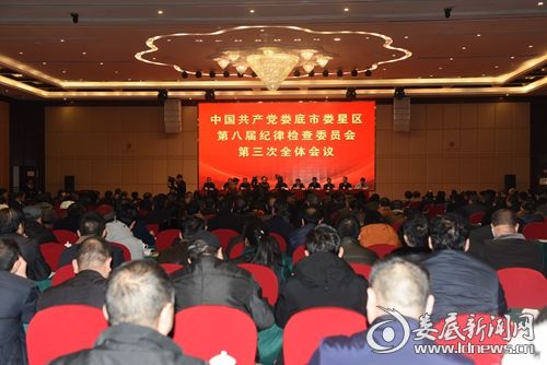 （娄星区第八届纪委三次全会现场）