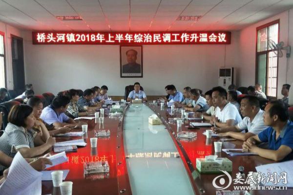 桥头河镇2018年上半年综治民调工作升温会
