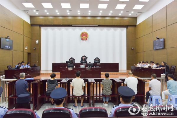 湖南鸿冠集团公司原董事长石江泳等7名被告人受审现场