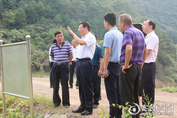 （华学健实地察看双江乡洪山水库加固工程项目建设情况）