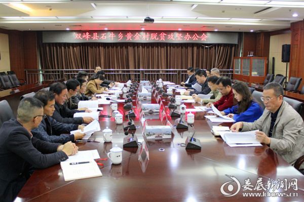 （娄底市双峰县石牛乡黄金村脱贫攻坚办公会召开）