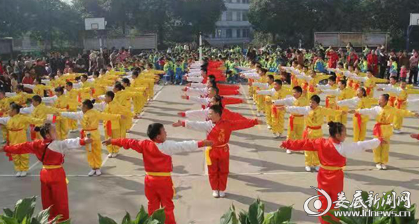 新化县铁牛小学举办国学武术操比赛