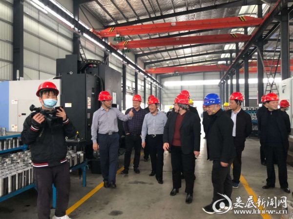 （3月24日下午，市人大常委会党组书记、副主任、一级巡视员石艳萍到娄底市中厚机械制造有限公司调研）