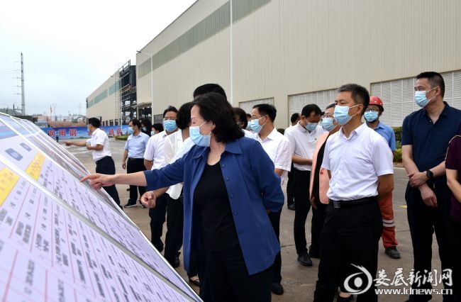 检查组在华菱涟钢高强钢项目检查