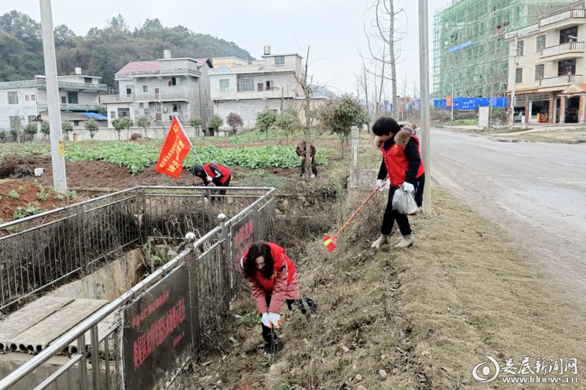 （2月8日，娄星产业开发区组织全体干部职工分别下沉至万宝镇仙女寨村和蛇形山镇秋湖村开展人居环境治理志愿服务活动）