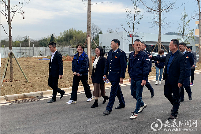 （调研组走访园区企业）