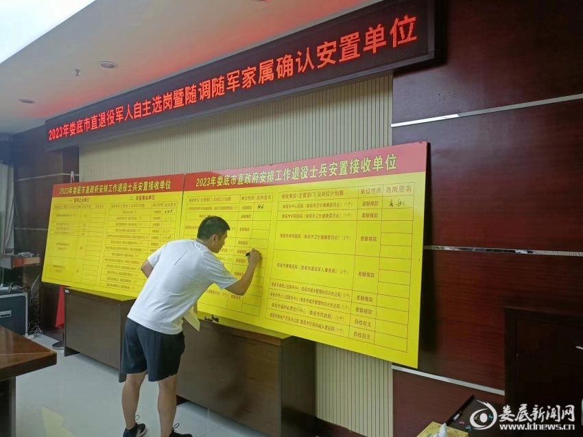 （市直46名转业退役军人和5名随调随军家属参加现场选岗。）