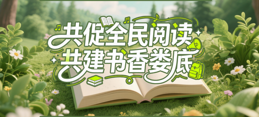 jimeng-2026-04-19-1306-字体标志&ldquo;共促全民阅读&middot;共建书香娄底&rdquo;，创意字体设计，线条流畅且富有艺术感，将字...