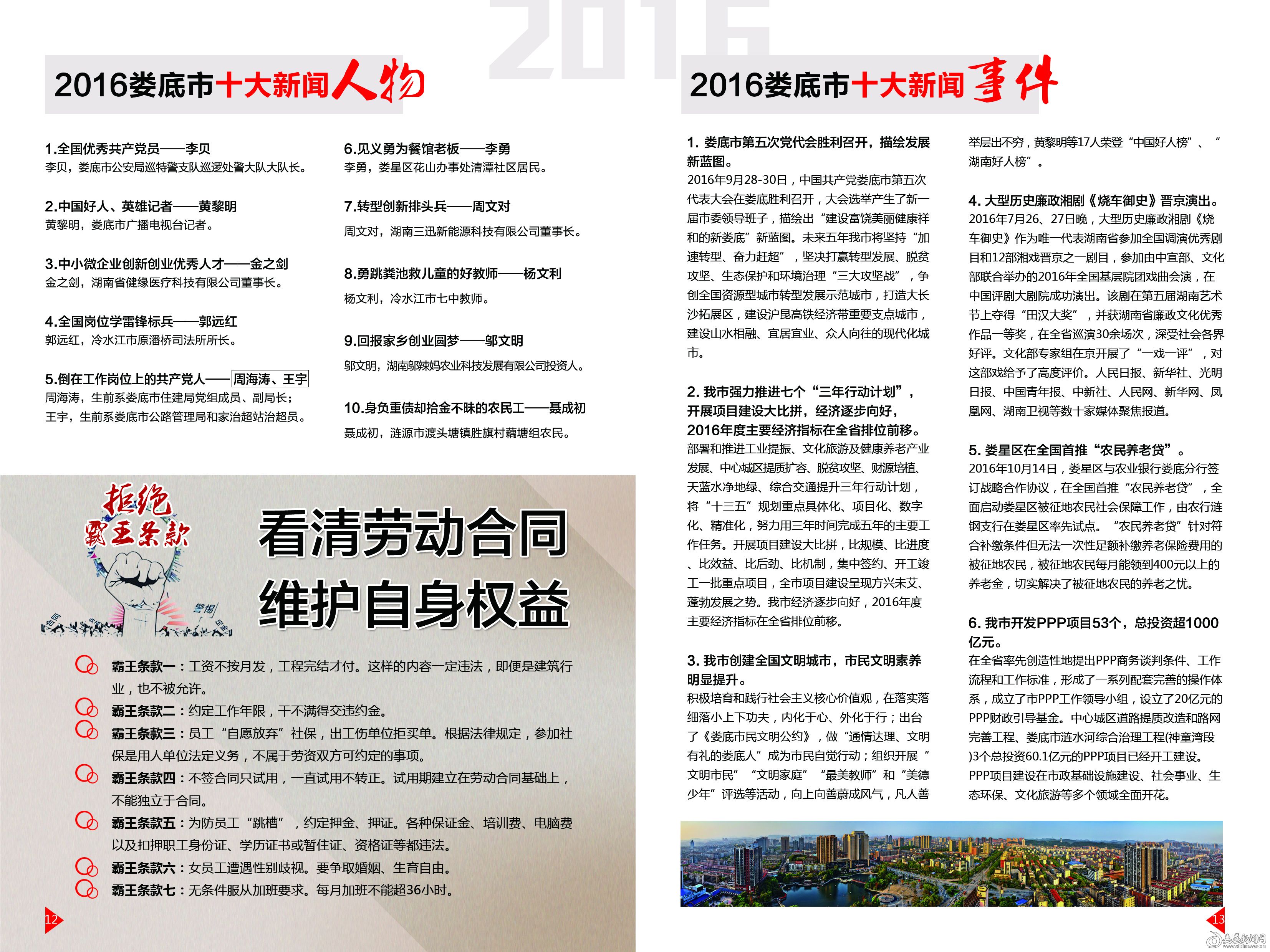 2016年娄底市十大新闻事件、十大新闻人物