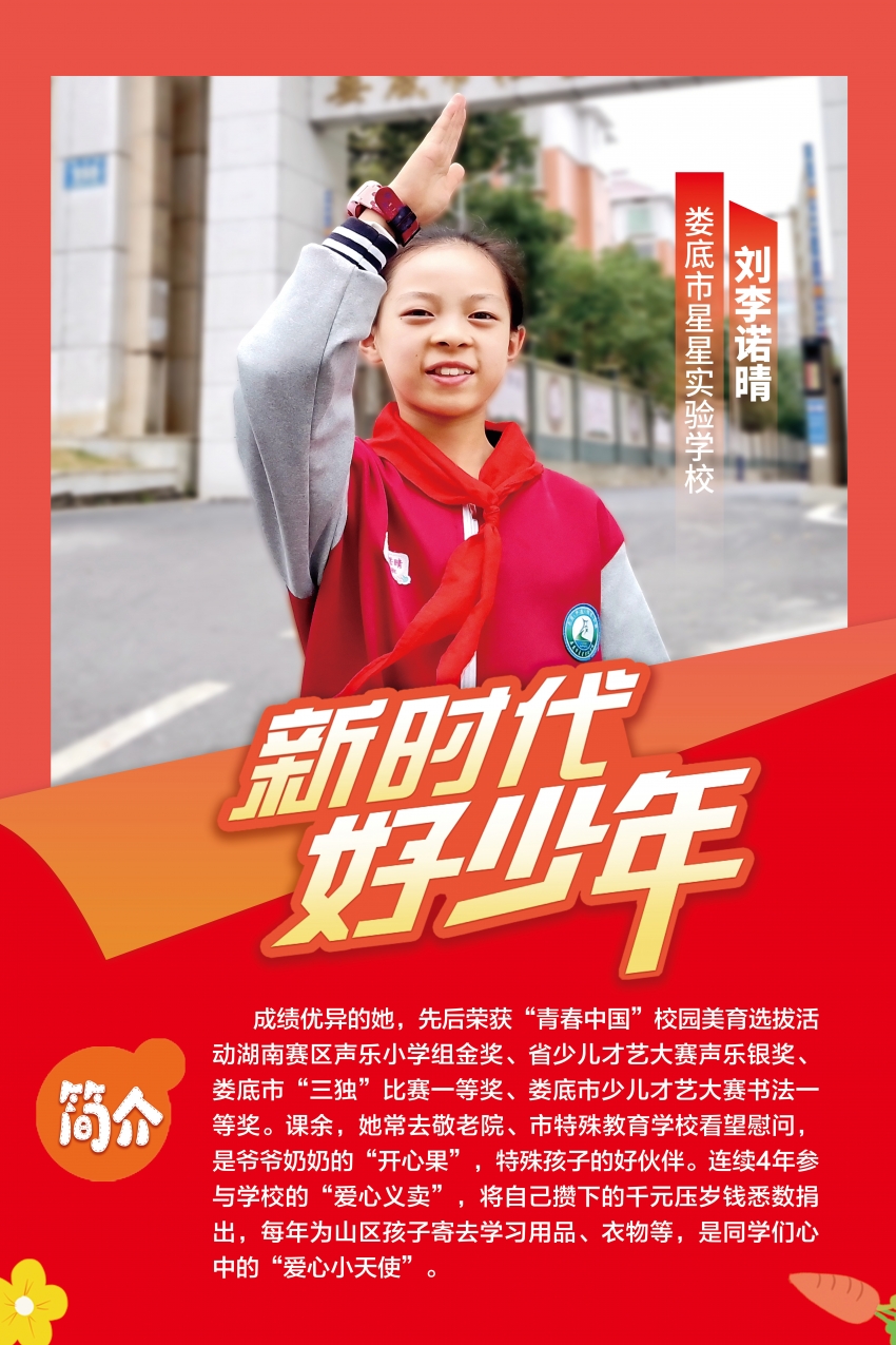 海报点赞2023年度新时代娄底好少年