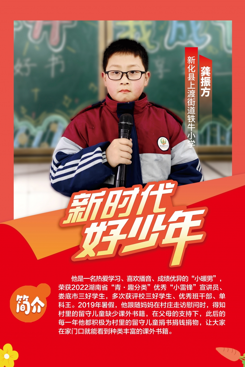 海报点赞2023年度新时代娄底好少年